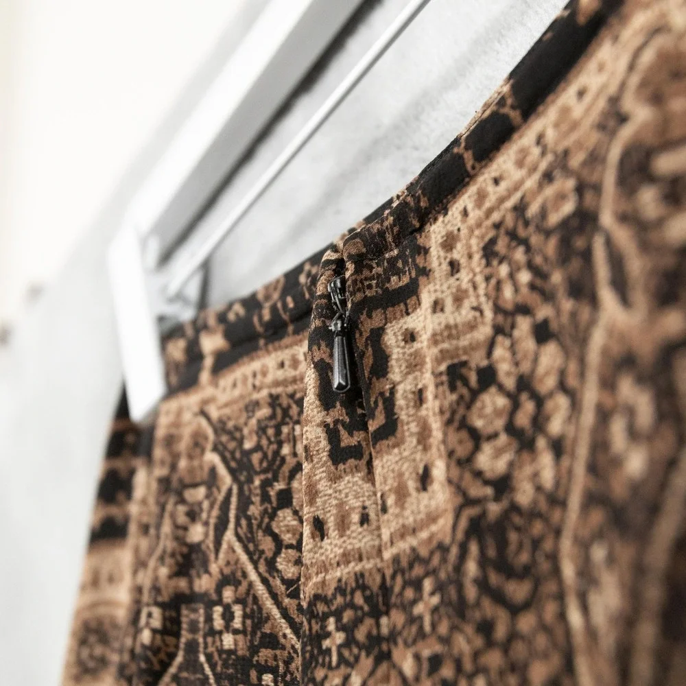 EMANUEL UNGARO 100% Silk Faux Wrap Midi Skirt Persian Tapestry Geo Print Sz 4P